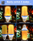 Smaller LED Flame Light Bulbs,4 Modes Flickering Halloween Light Bulbs for Outdoor Decoration with Gravity Sensor,E26 Base Fire Effect Light Bulb ...