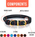 OOPSDOGGY Reflective Rolled Leather Dog Collar for Large Dogs, Adjustable Soft Padded Pet Collar for Large Breed Dogs (L, 14"-18", Black)...