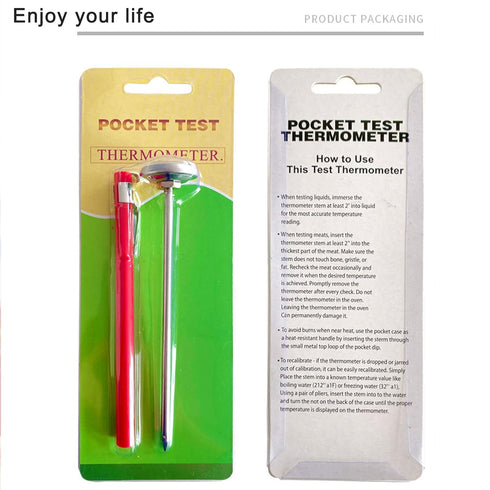 Instant Read Pocket Milk Frothing Meat Food Grill BBQ Cooking Kitchen Probe Thermometer, Stainless Steel 1 Inch Dial Pocket Portable Thermometer(5...