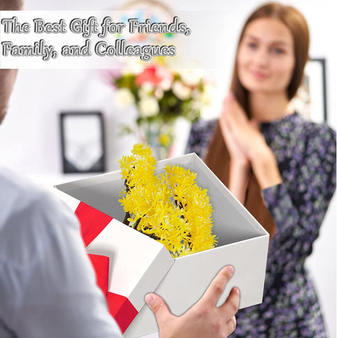 Mini Artificial Bonsai Tree Plants with Plastic Cement Pots for Home Office Décor (Yellow)...