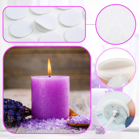 Zonon 1120 Pieces 20 Sheets Candle Making Wick Stickers Double-Sided Heat Resistance Hot Wax Wick Stickers for Candle Making(15 mm,White)...