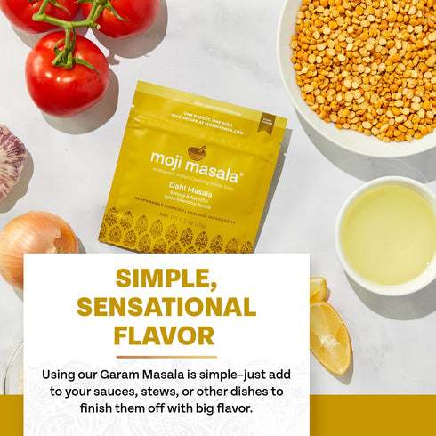 moji masala Indian Spice Kits – Dahl Masala Spice Blend – Spice Mix for Authentic Indian Food at Home – Vegan Seasoning Set for Lentils – 2-Packs ...