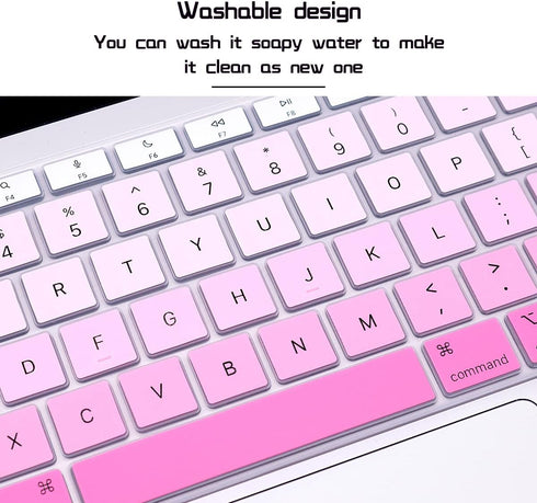 HRH Ultra Thin Silicone Keyboard Cover Skin for MacBook Air 13.3" 13 inch 2020 with M1 Processor (Model A2337) Touch ID Accessories Protector-Ombr...
