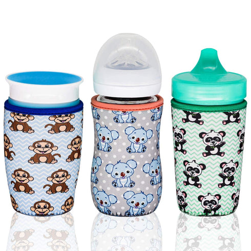 Glass Baby Bottle Sleeve for 8 oz Philips Avent | Sippy Cup Cover | Neoprene Cover | Non Slip Grip | Set of 3...