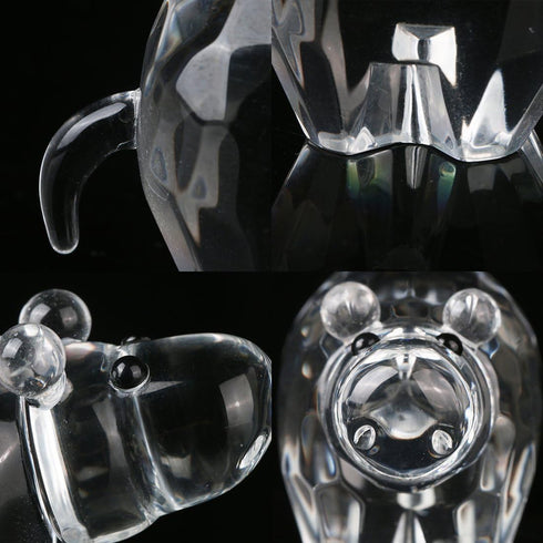 H&D HYALINE & DORA Crystal Hippopotamus Figurines Collectibles Mini Glass Animal Figurine for Table Home Decoration...
