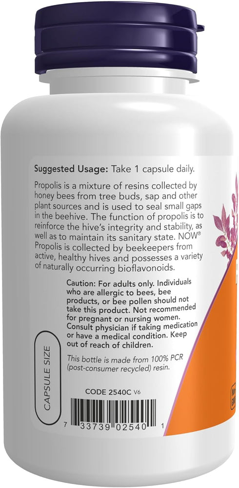 NOW Supplements, Propolis 1,500 mg with 5:1 Concentrate, Natural Bee Product, 100 Veg Capsules...