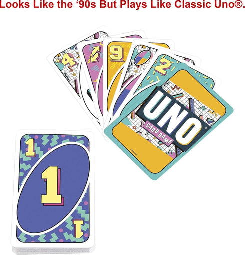 Mattel Games UNO Iconic Series 1990s Matching Card Game Featuring Decade-Themed Design, 112 Cards for Collectors, Teen & Adult Game Night, Ages 7 ...