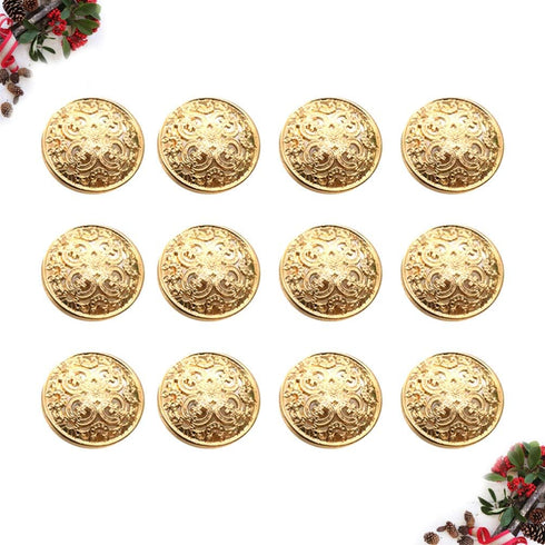 MILISTEN 30pcs Round Metal Hollow Out Button Coat Buttons Flat Buttons Jacket Button Trousers Buttons Sewing Buttons (Light Golden 20mm)...