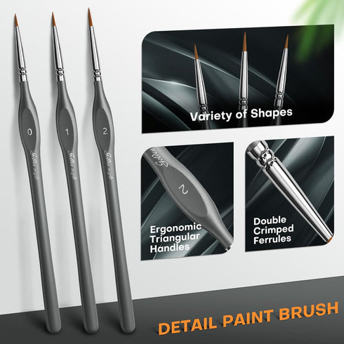 Golden Maple Miniature Paint Brushe 15pcs - Micro Detail Paint Brush Set, Small Fine Model Brushes for Acrylic, Watercolor & Paint by Number, Cita...