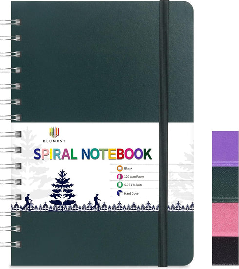 BLUMOST Spiral Sketchbook for Drawing, 120gsm Sketch Book for Sketching, Artist Drawing Blank Paper Notebook for Kids Adults Beginners, Inner Pock...