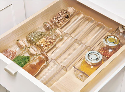 iDesign Linus Spice Rack, Drawer Organizer for Kitchen Storage - Clear...