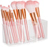 Clear Makeup Brush Organizer, Acrylic Cosmetic Brushes Storage with 3 Slots,Perfect Pen Holder for Desk...