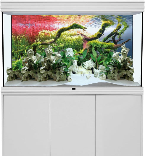 AWERT 48x24 inches Branches Fish Tank Background Stone Seaweed Aquarium Background River Bed & Lake Aquarium Background Vinyl Background...