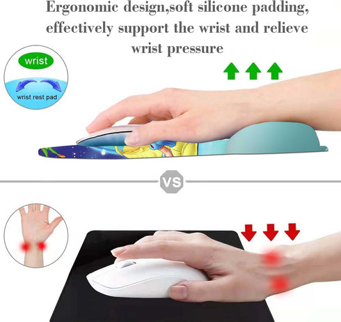 Galaxy Space Ergonomic Mouse Pad with Wrist Support,Non-Slip Rubber Base Mouse Pad for Laptop, Anime Mouse Pad, Pain Relief Mouse Pads for Desk fo...