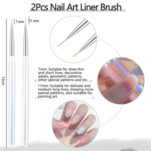 BQAN 5pc Nail Art Brushes Nail Ombre Brush Nail Design Painting Brushes UV Gel Nail Brush Professional Nail Art Design Brushes set...