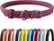 CollarDirect Rolled Leather Dog Collar, Soft Padded Round Puppy Collar, Handmade Genuine Leather Collar Dog Small Large Cat Collars 13 Colors (8-1...