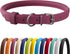CollarDirect Rolled Leather Dog Collar, Soft Padded Round Puppy Collar, Handmade Genuine Leather Collar Dog Small Large Cat Collars 13 Colors (8-1...