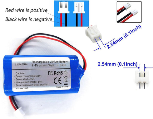 7.4V 2600mAh Rechargeable Battery Lithium li ion Batteries with XH2.54-2P Connector for Electronics, Lighting, Equipment 7.4v Battery Pack...