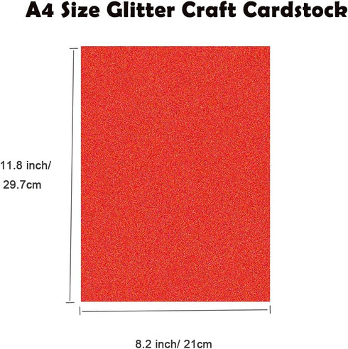 Pack of 20 A4 Size Glitter Craft Paper Sparkle Shinny Craft Sheets, Glitter Cardstock Arts and Crafts Supplies for Handcraft Scrapbook DIY Project...