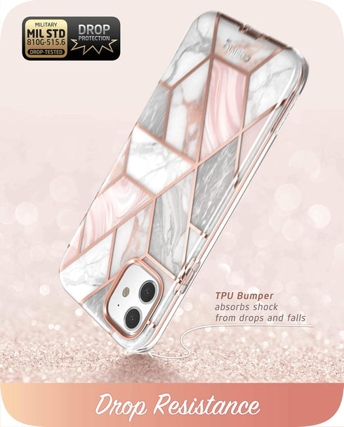 i-Blason Cosmo Series Case for iPhone 11 (2019 Release), Slim Full-Body Stylish Protective Case with Built-in Screen Protector, Marble, 6.1''...