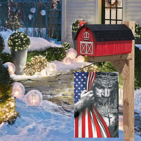 One Nation Under God Garden Flag - Christian - Jesus - USA Double Side Garden Flags House Yard Decor 12x18in...