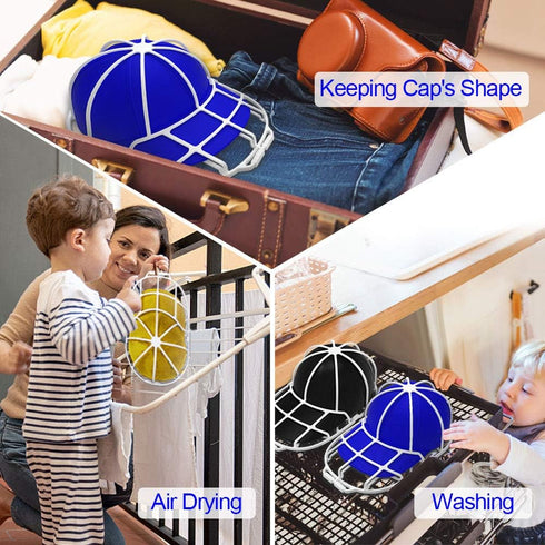2 Pack Hat Washer with Mesh Bags, Fit for Adult/Kid's Hat Washer Frame, Dishwasher Hat Rack Protector Organizer Storage...