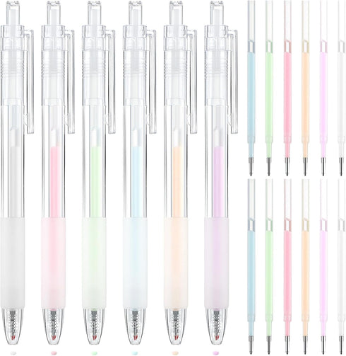 Seajan 6 Pcs Quick Dry Ballpoint Glue Pen with 12 Pcs Glue Refills Easy Control and Precise Apply Liquid Glue Pens for Crafting Scrapbooking Card ...