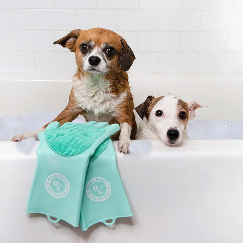 Silicone Spa Dog & Cat Bathing & Grooming Gloves, 2 Count, Reversible, Nontoxic, & Easy to Clean, Thousands of Massaging Micro-bristles to Pamper ...
