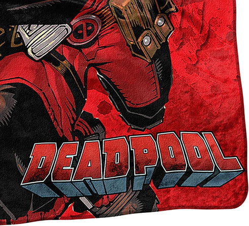 NORTHWEST Marvel Deadpool Say Deadpool!! Quote Bubble Character Super Plush Throw Blanket (46" x 60") 117cm x 152cm...