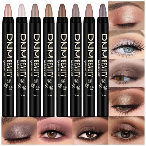 evpct 8Pcs Cream Eye Shadow Brightener Sticks Set for Eyes, Champagne Pearl Taupe Bronze Cocoa Stone Putty Smoky Amethyst Shimmer Matte Pencil Eye...
