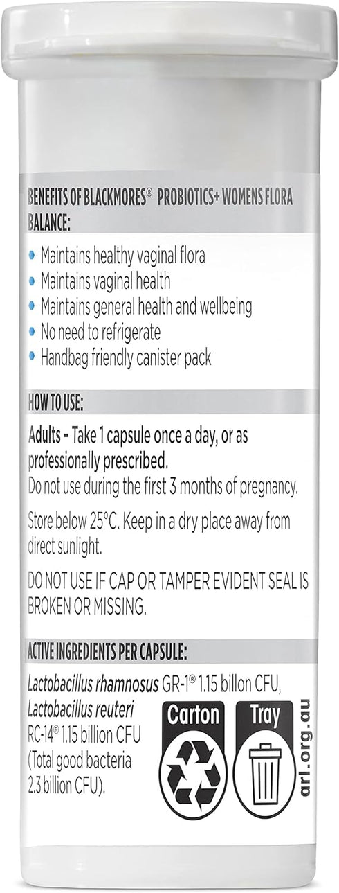 Blackmores Probiotics+ Womens Flora Balance 30 Capsules...