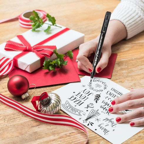 dainayw Calligraphy Brush Pen, Hand Lettering Pens, 8 Size Black Markers Set for Artist Sketch, Technical, Writing, Art Drawing...