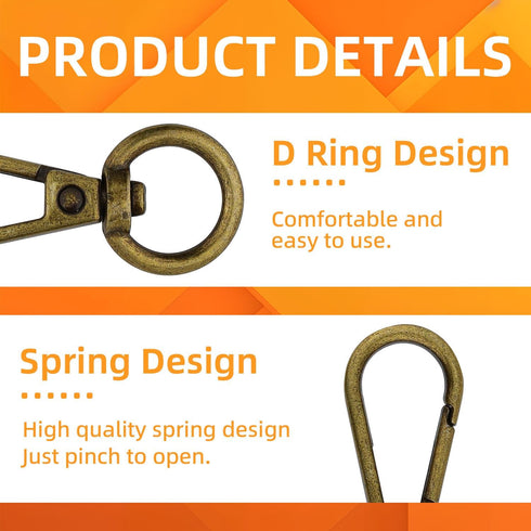 100PCS Swivel Clasps Lanyard Snap Hooks with Key Rings, Swivel Snap Hooks, Keychain Hook, 50 Pcs Large and Small Swivel Hooks, Swivel Clasp with 5...