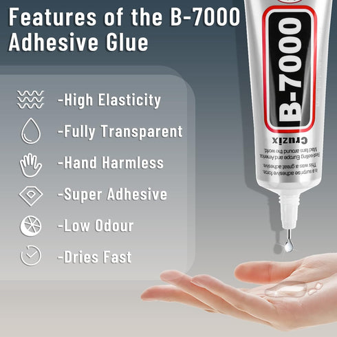 B-7000 Craft Glue for Jewelry Making, Multi-Function B-7000 Super Adhesive Glues Liquid Fusion Glue for Rhinestones Crafts, Clothes Shoes, Fabric,...