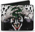 Buckle-Down Men's DC Comics Wallet, Bifold, Joker The Killing Joke Holding Head Pose Hahaha White Black, Vegan Leather, 4.0" x 3.5"...