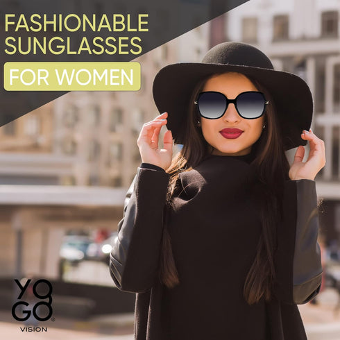 Yogo Vision Polarized Sunglasses for Women Square Classic Trendy Stylish Sun Glasses 100% UV Protection...
