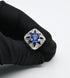 Faceted Blue Crystal Cufflinks for Men In Gift Case Square Shape Gemstone Men's Cufflinks Jewelry for Wedding Party Business Birthday Anniversary ...