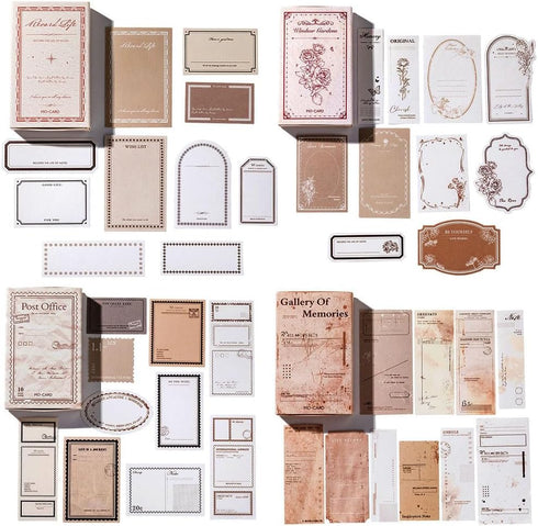 180pcs Vintage Scrapbook Paper Stickers Label Stickers Set, Matchbox Sticker Pack for Junk Journaling Supplies Scrapbook Stickers for DIY Arts Cra...