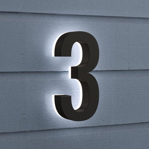 5 Inch LED House Numbers, ABS-Polymer, Premium Quality, Backlit LED 2700K Illuminated Home Address Number, Lighted House Numbers, Modern Address N...