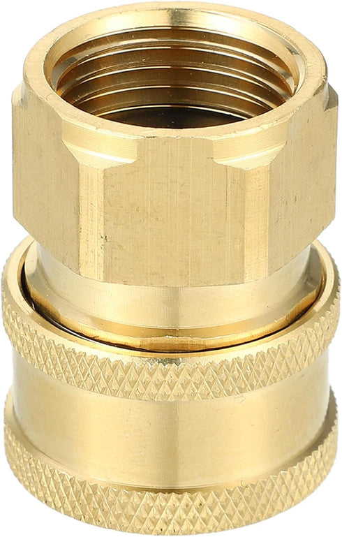 Pressure Washer Coupler/Outer Washer Gun Adapter Universal for Car/Durable Brass 1/2" 19mm ID / 1 Pcs Copper Tone...