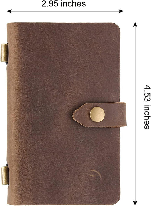 Leather Small Travel Journal Notebook, Vintage Daily Journal notebook Lined Paper, Handmade Mini Leather Notepad for Women & Men(2 pack/brown*2)...