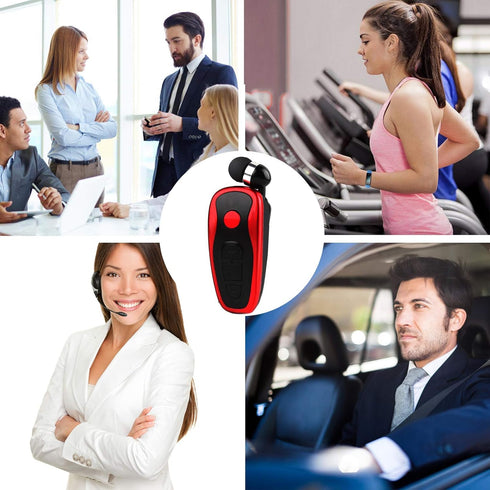 Retractable Wireless Headset Wireless Headphones Business Office Driver Earbud with Clip Retractable Noise Canceling Earbud...
