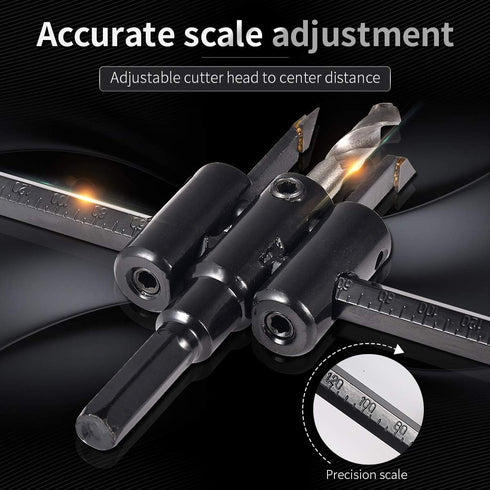 KATUR 30mm to 200mm Adjustable Circle Hole Cutter Saw Kit, Wood Drywall Drill Bit Saw Round Cutting, Woodworking Twist Hole DIY Tools (30-200mm)...