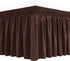 Biscaynebay Wrap Around Bed Skirts for Queen Beds 15" Drop, Brown Adjustable Elastic Dust Ruffles Easy Fit Wrinkle & Fade Resistant Silky Luxuriou...