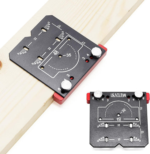 Cabinet Handle Template Tool, Hinge Hole Finder Hinge Mounting Guide 4 Gears Adjustable High Strength Aluminum Alloy Hinge Drilling Jig Hole Guide...