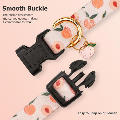 Handmade Dog Collar for Small Medium Large Dogs,White Peach with Pendant Fall and Winter Fashions Dog Collar,Ideal for Girl Dogs Boy Dogs (Small)...