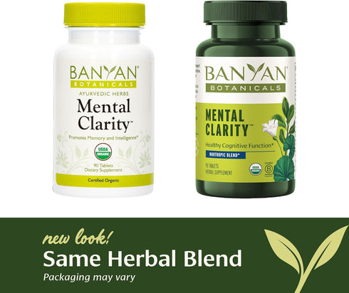 Banyan Botanicals Mental Clarity – Organic Supplement with Gotu Kola & Bacopa – Supports Healthy Cognitive Function & Mental Performance* – 90 Tab...