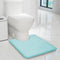 YIHOUSE Memory Foam Bath U Shape Toilet Mat Non Slip Absorbent Soft Floor Rugs for Bathroom Machine Washable Carpet Bathroom mat U-Shape 20" X 24"...
