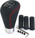 5 Speed Car Knob Shifter Handle, Leather MT Gear Stick Shift Fit Most Manual Transmissions, Red Stitched...