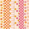 Whaline 6Pcs Retro Groovy Cotton Fabric Bundles 18 x 22 Inch Pink Orange Checkered Flower Fat Quarters Groovy Hippie Quilting Patchwork Squares Se...